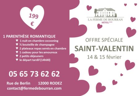 Saint-Valentin Rodez Hôtel La Ferme de Bourran